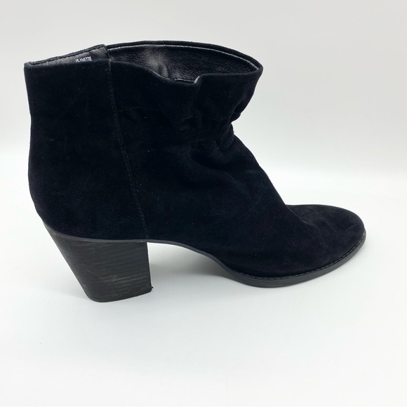 Jessica Simpson-Black Leather Ruched Ankle Bootie 9.5 - Picture 4 of 8